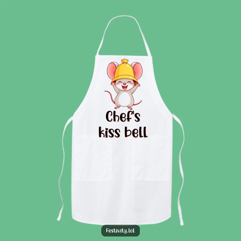 Funny Triumphant Mouse Apron: Cook with Victory and Humorous Flair