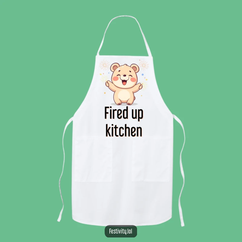 Funny Joyful Bear Cub Apron - Cook with Adorable Cheer