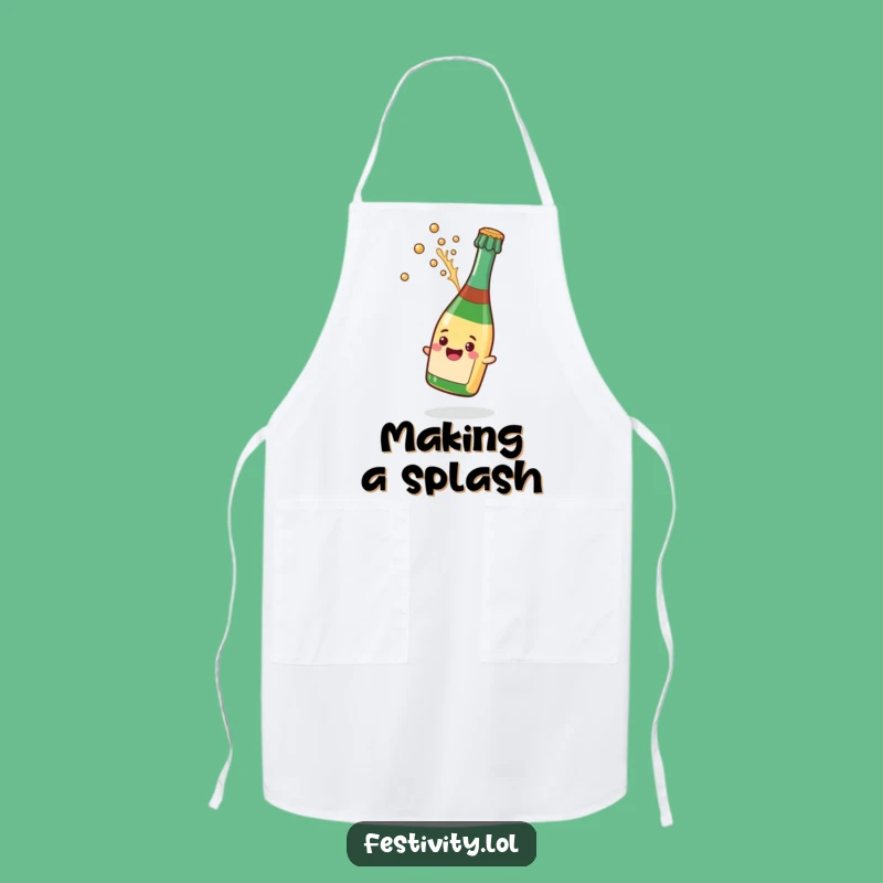 Funny Champagne Pop Apron: Cook Up Fun with this Celebratory Splash Design