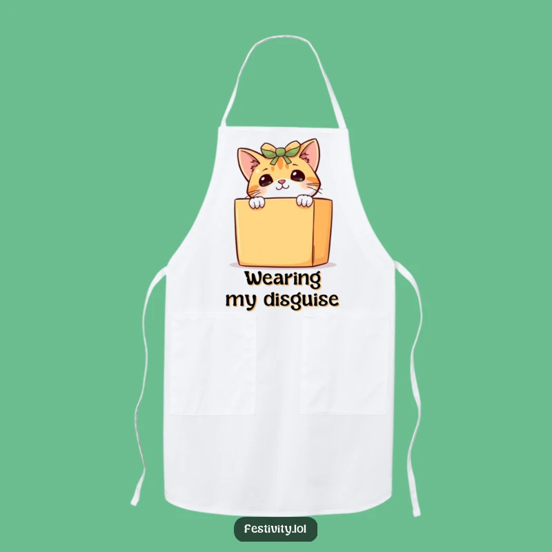 Funny Curious Cat Apron: Kitchen Pet Fun, Cooking Surprise, Ideal Funny Gift