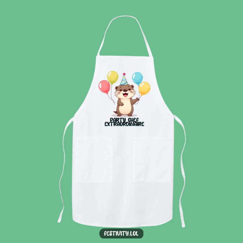 Funny Happy Otter Apron - Cook Up Some Festive Fun