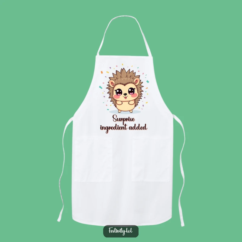 Funny Hedgehog Confetti Apron - Cook Up Fun with a Surprise!