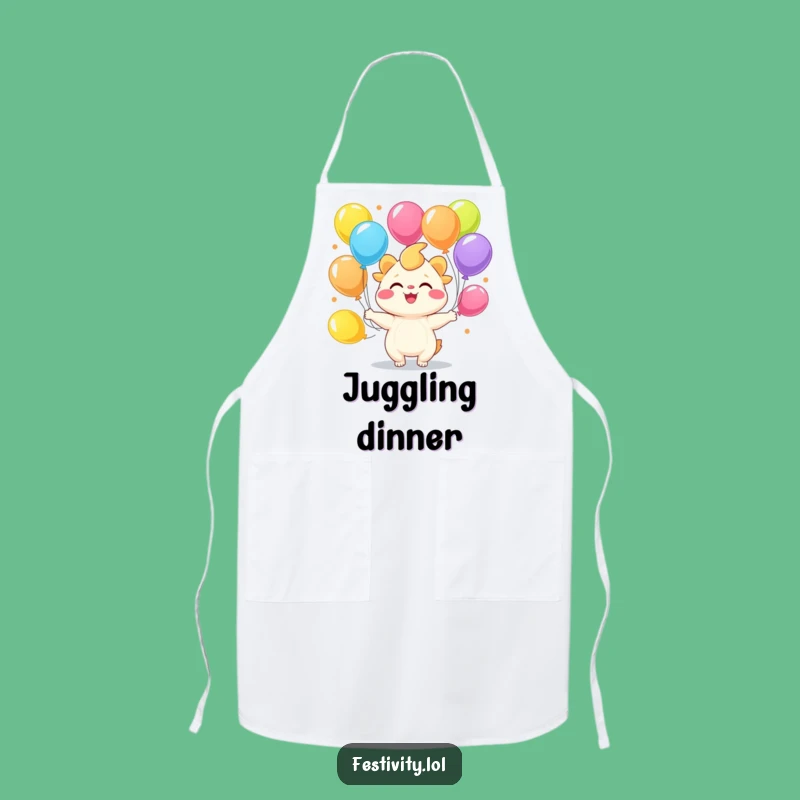 Funny Juggling Creature Apron - Joyful Baker Style - Kitchen Fun