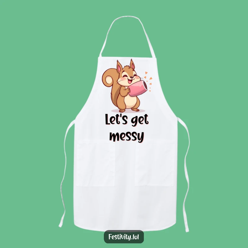 Funny Party Squirrel Apron: Cook Up Fun, Humorous Kitchenware