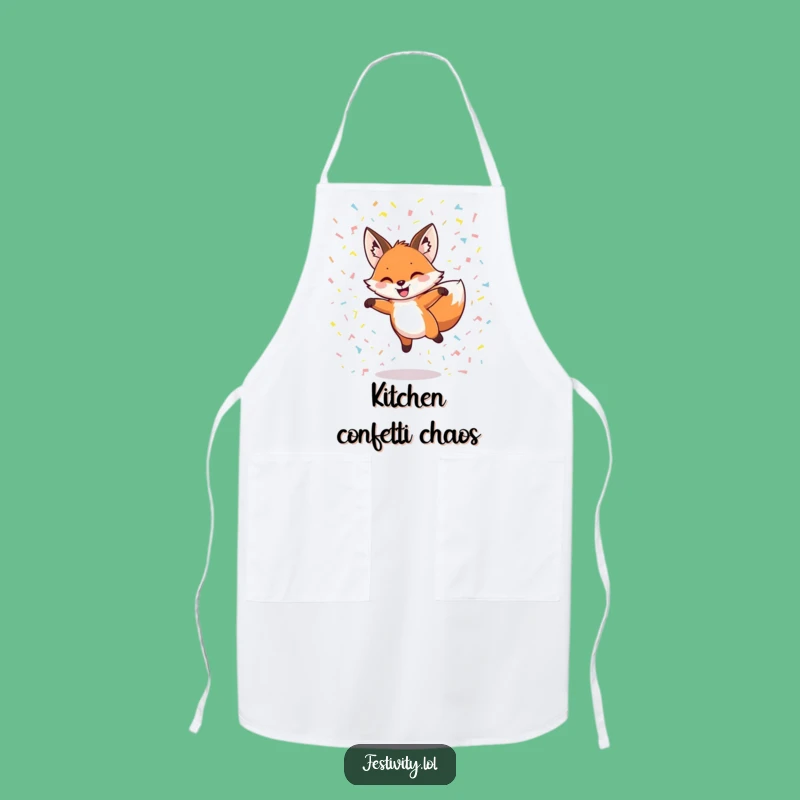 Funny Grinning Fox Apron - Cook Up Some Confetti Fun