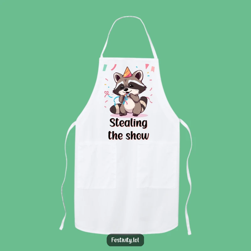 Funny Raccoon Apron: Hilarious Chef's Helper for Party Cooking
