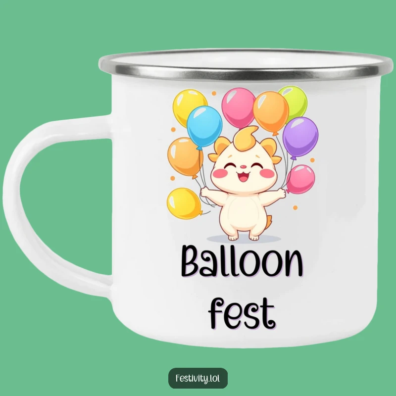 Funny Juggling Creature Camping Mug - Balloon Adventures - Outdoor Fun