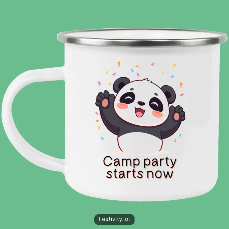 Funny Panda Camping Mug: Confetti Adventures for Outdoor Fun
