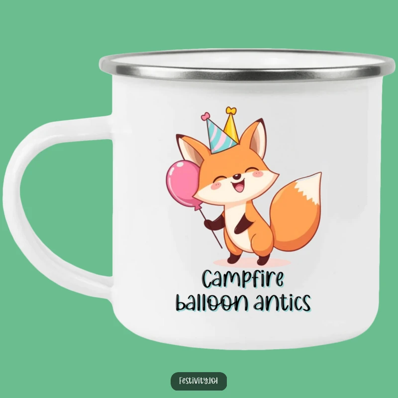 Funny Fox Party Camping Mug: Adventure-Ready Fun