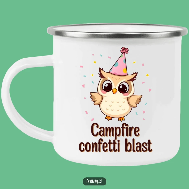 Funny Owl Party Camping Mug: Enjoy Your Drinks with This Hilarious Festive Outdoor Cup