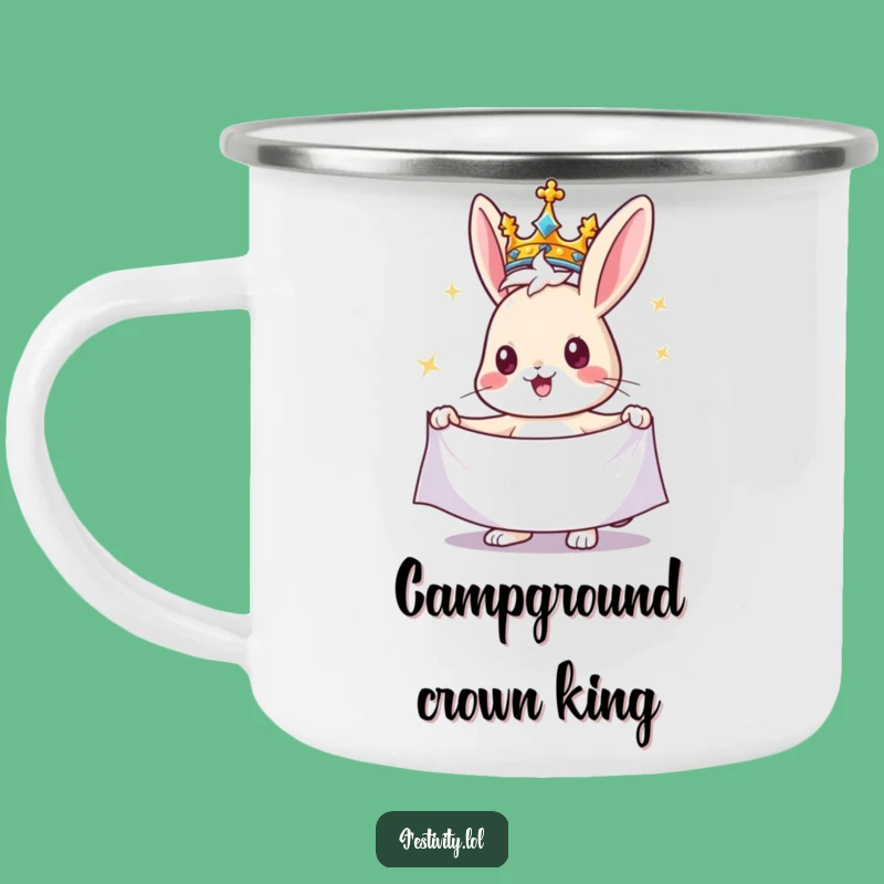 Funny Rabbit King Camping Mug: Enjoy Drinks Fit for Royalty Outdoors