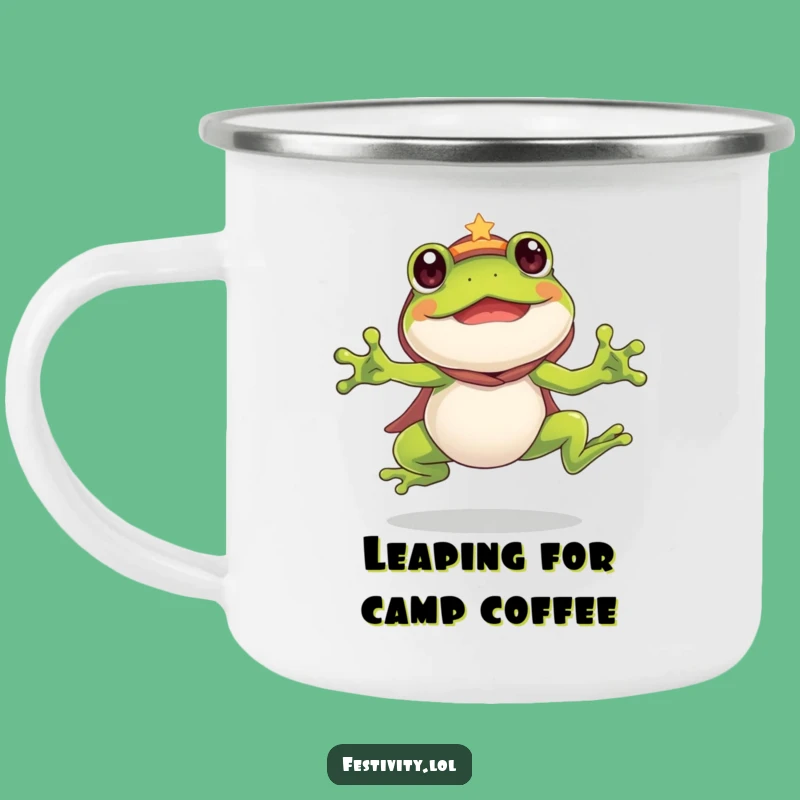 Durable Funny Frog Costume Camping Mug: Adventure with a Leap