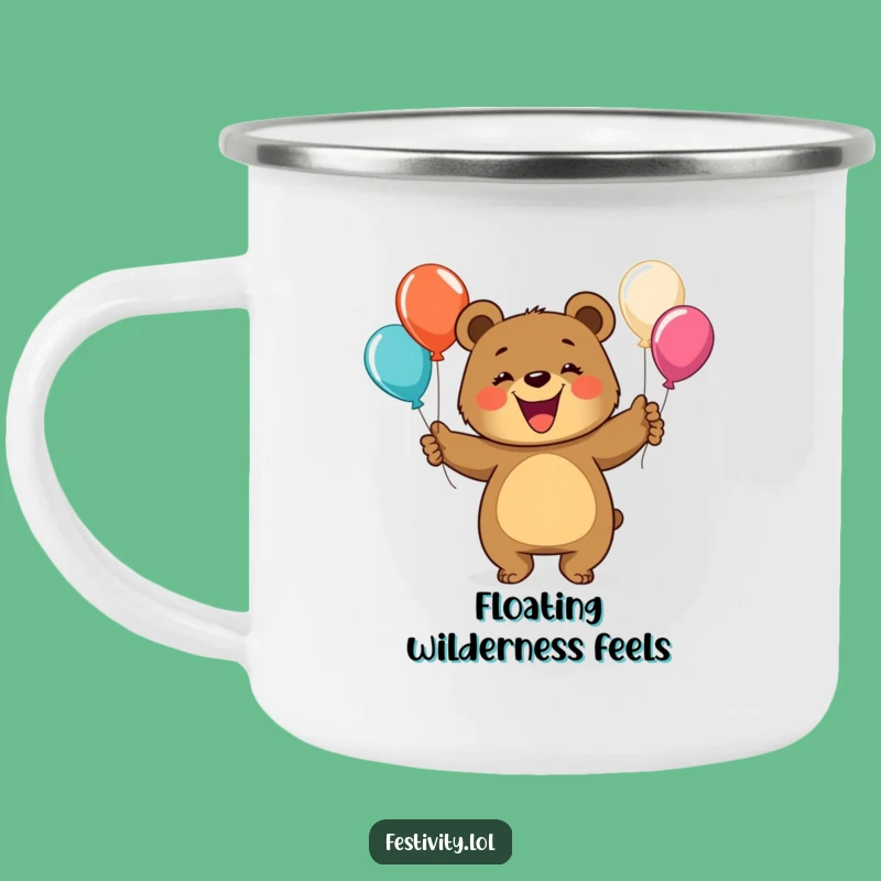 Funny Bear Juggling Camping Mug: Enjoy Hot Drinks Outdoors with This Hilarious Cup
