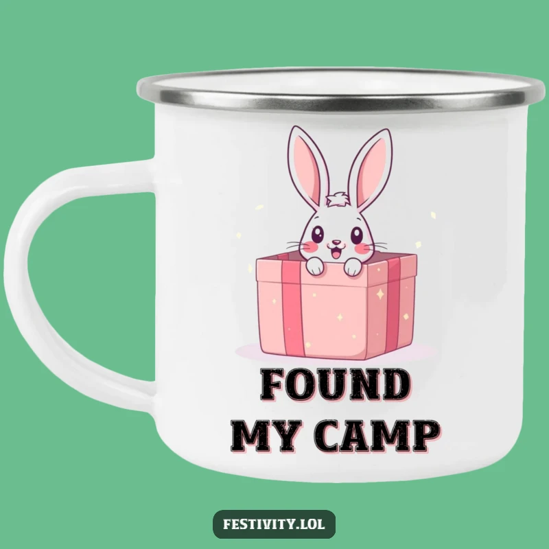 Funny Bunny Surprise Camping Mug - Adorable Peek-a-Boo Outdoor Gift