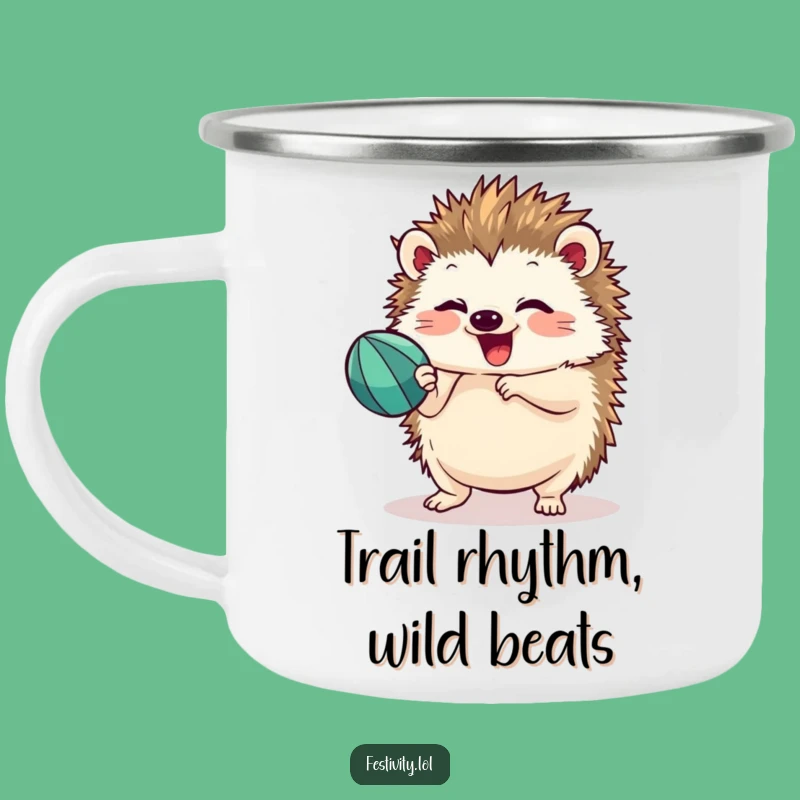 Funny Hedgehog Campfire Mug: Trail-Ready Fiesta Fun