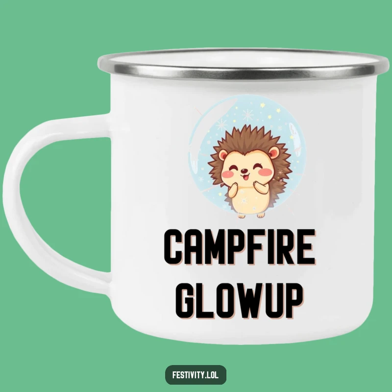 Funny Hedgehog Fireworks Camping Mug: Festive Adventures Await!
