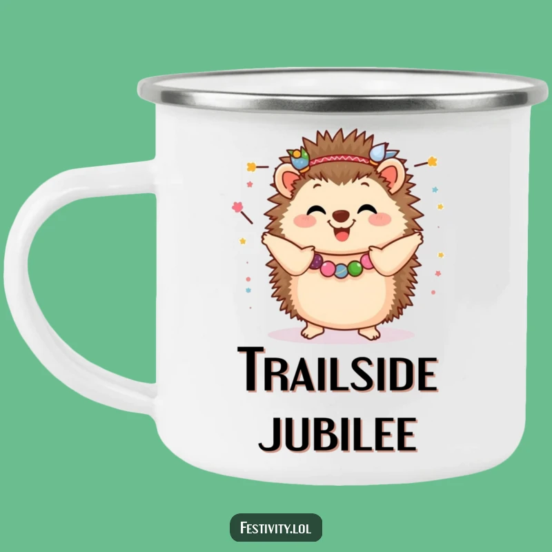 Funny Hedgehog Garland Dance Camping Mug: Festive Sips for Your Hilarious Adventures