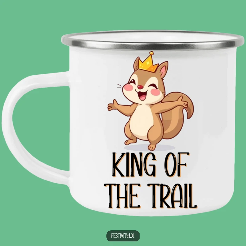 Funny Squirrel Dancing Crown Camping Mug - Durable, Hilarious Royal Outdoor Gift
