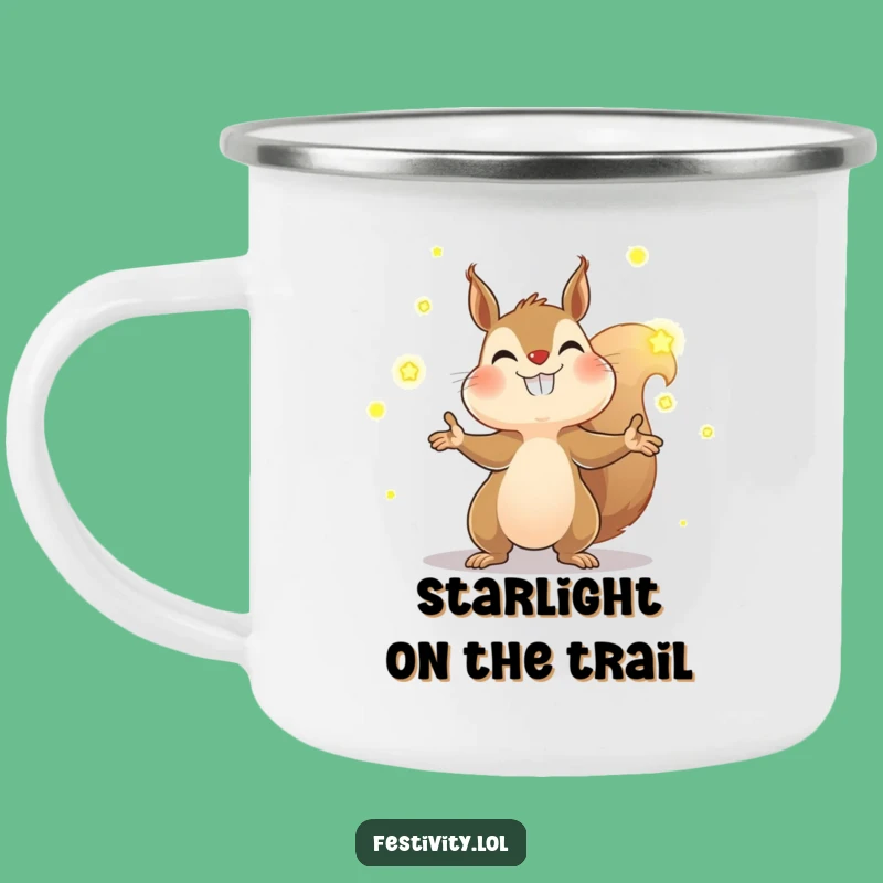 Funny Squirrel Firefly Camping Mug: Outdoor Glow, Determined Brew, Rugged Gift