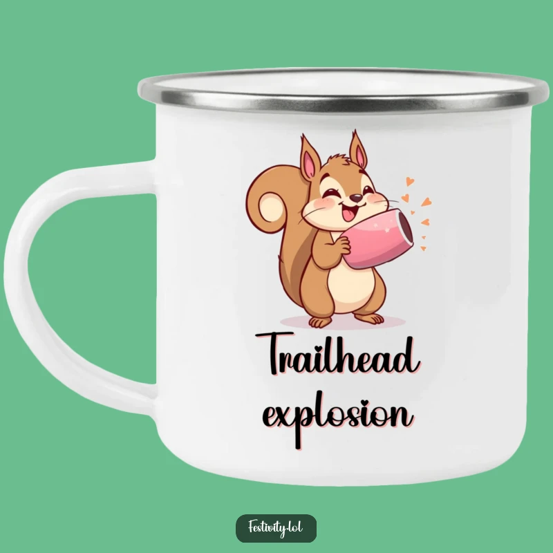 Funny Party Squirrel Camping Mug: Trailside Celebrations, Humorous Outdoor Gear