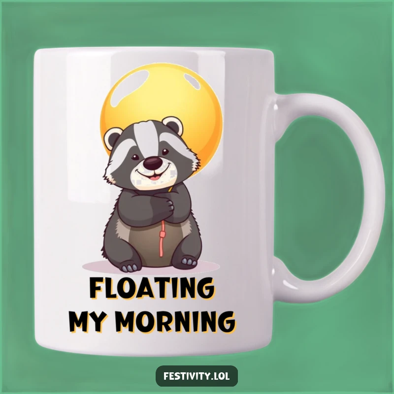 Funny Badger Balloon Mug: Adorable Hug Gift for Joyful Moments