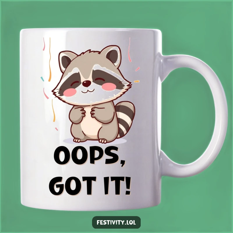 Funny Blushing Raccoon Streamer Catcher Mug: A Cute and Hilarious Gift!