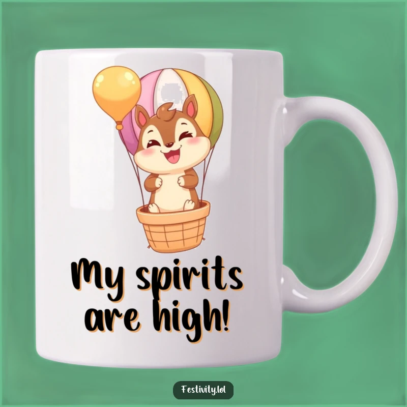 Funny Chipmunk Hot Air Balloon Mug: Adorable & Joyful Gift for Animal Lovers