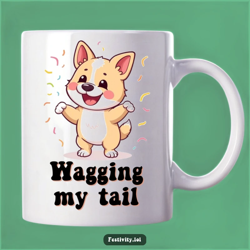 Funny Dancing Dog Mug: Joyful Pup Party, Perfect Humorous Gift