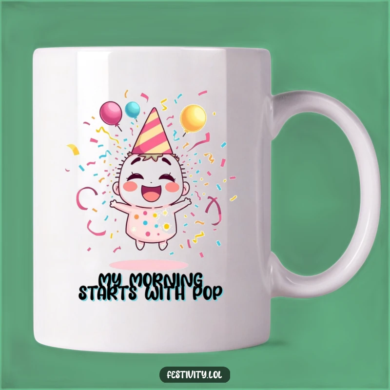 Funny Giggling Party Popper Mug: Exploding Fun Celebration Gift