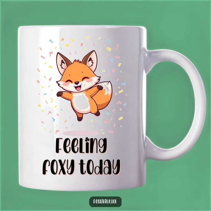 Funny Grinning Fox Confetti Mug - Leap into Your Day with Laughter
