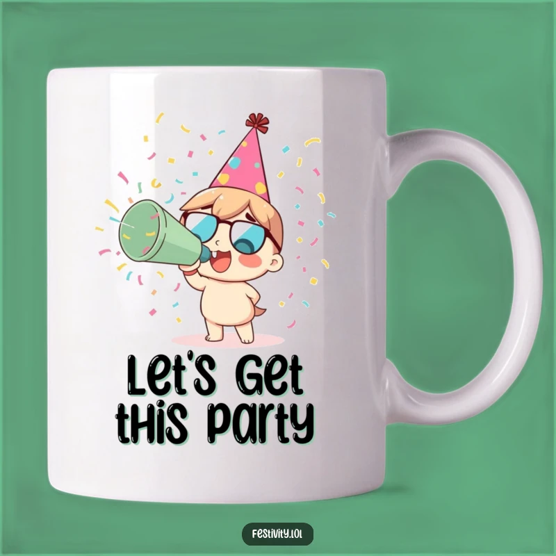 Funny Party Character Mug - Confetti Cannon Blast - Hilarious Gift Idea