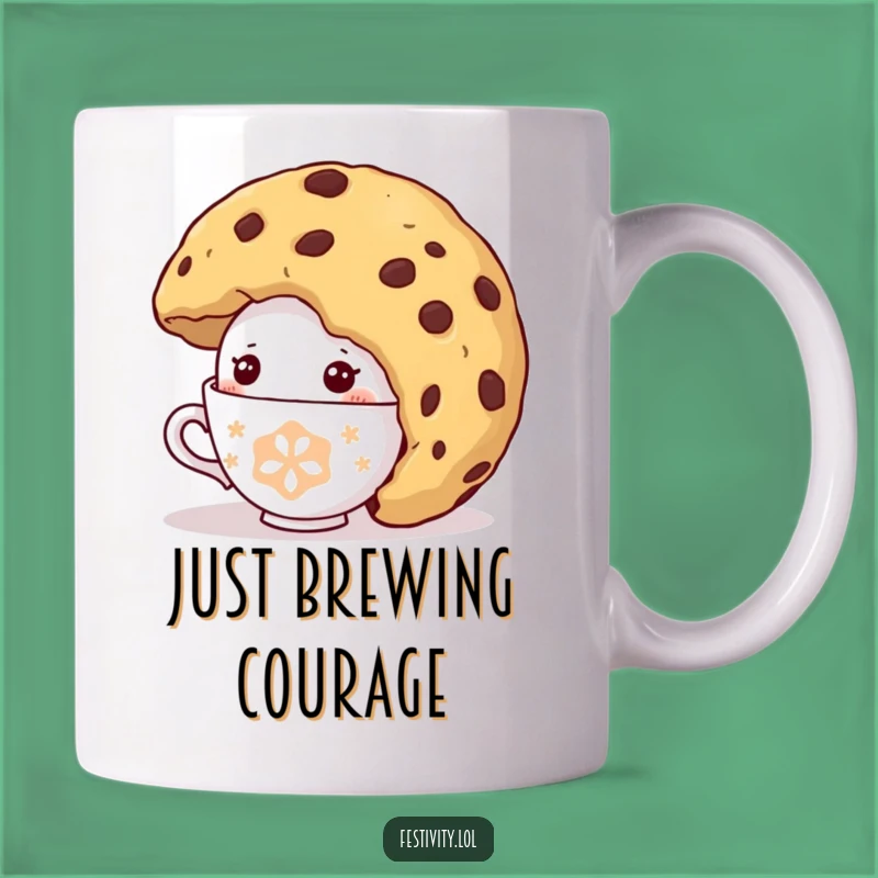 Funny Shy Teacup Mug: Peek-a-Boo Cookie Comfort, Perfect Funny Gift
