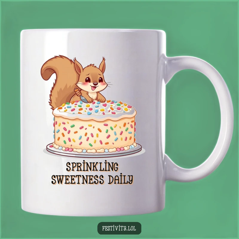 Funny Squirrel Cake Decorating Mug: A Sweet Treat Gift
