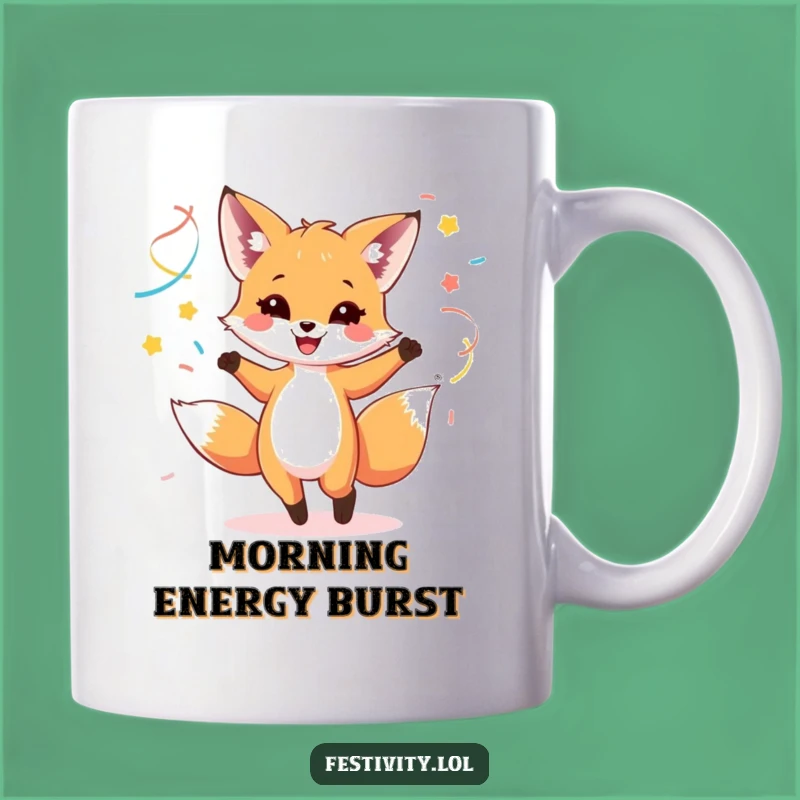 Funny Fox Cub Dance Mug - Streamer Fun for a Joyful Morning!
