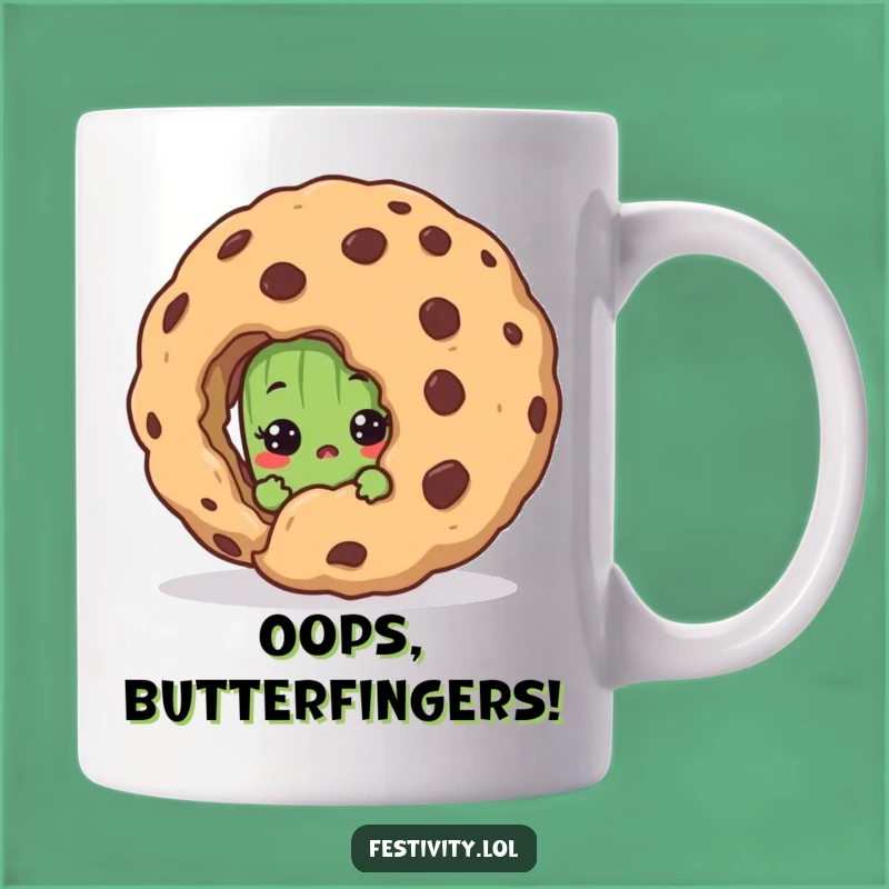 Funny Shy Pickle Cookie Mug: Adorable Cartoon Character Gift For A Surprised Friend