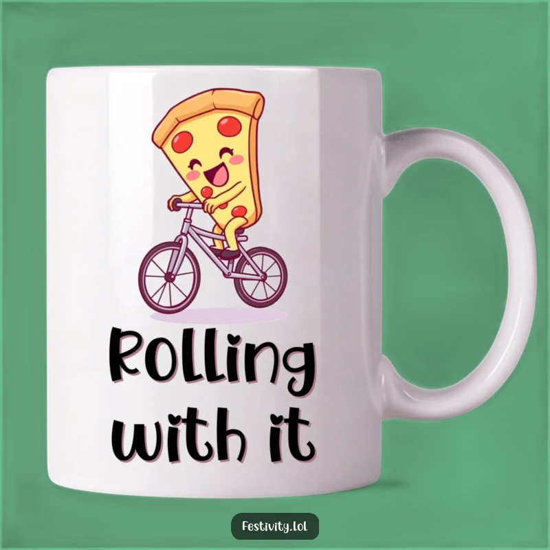 Funny Giggling Pizza Unicycle Mug: A Hilarious Gift for Foodies!