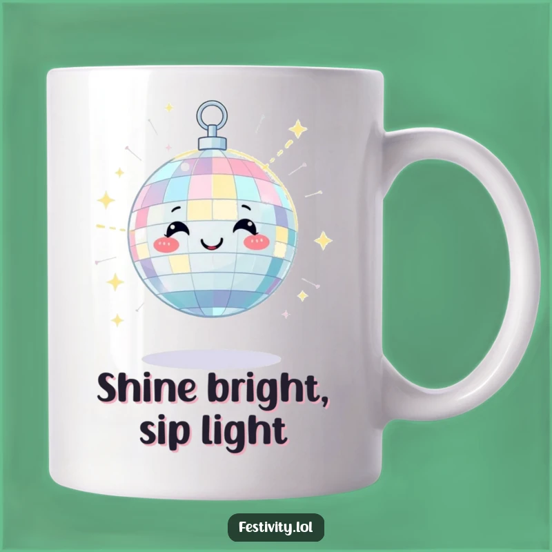 Funny Disco Ball Mug: Satisfied Twinkle of Light, Perfect Gift