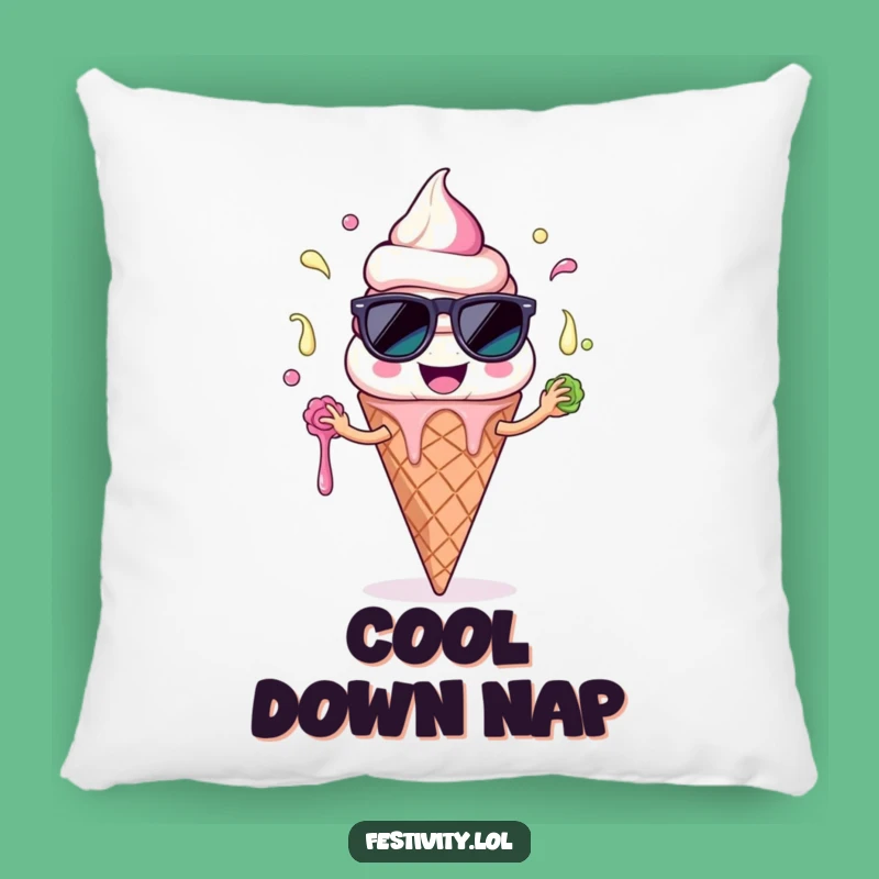 Funny Ice Cream Pillow: Comfy Cushion with a Hilarious Summer Moment, Ideal Funny Gift