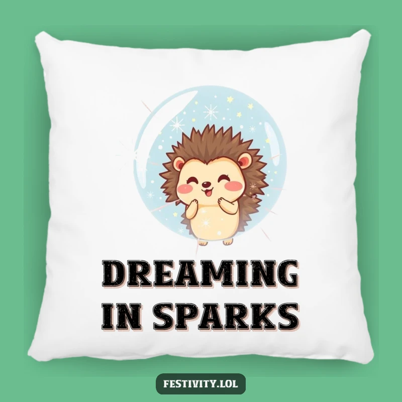 Funny Smiling Hedgehog Pillow: Cozy Up with Festive Fun!
