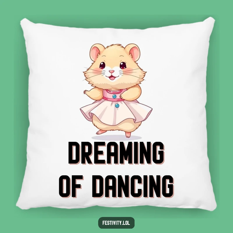 Funny Hamster Party Dress Pillow: Snuggle Up with Hilarious Festive Comfort!