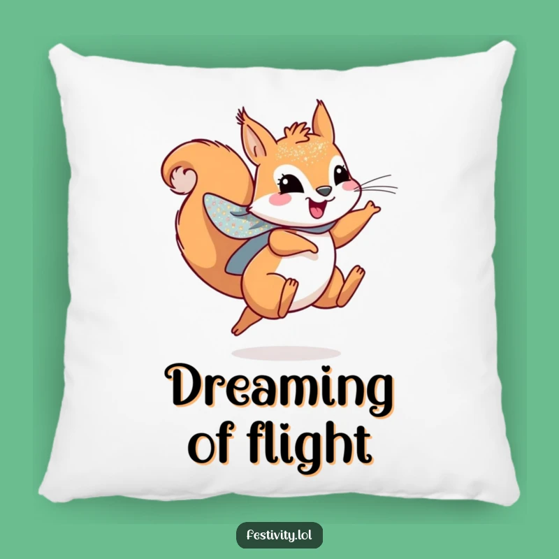Funny Squirrel Hero Pillow - Snuggle Up with Leaping Fun!