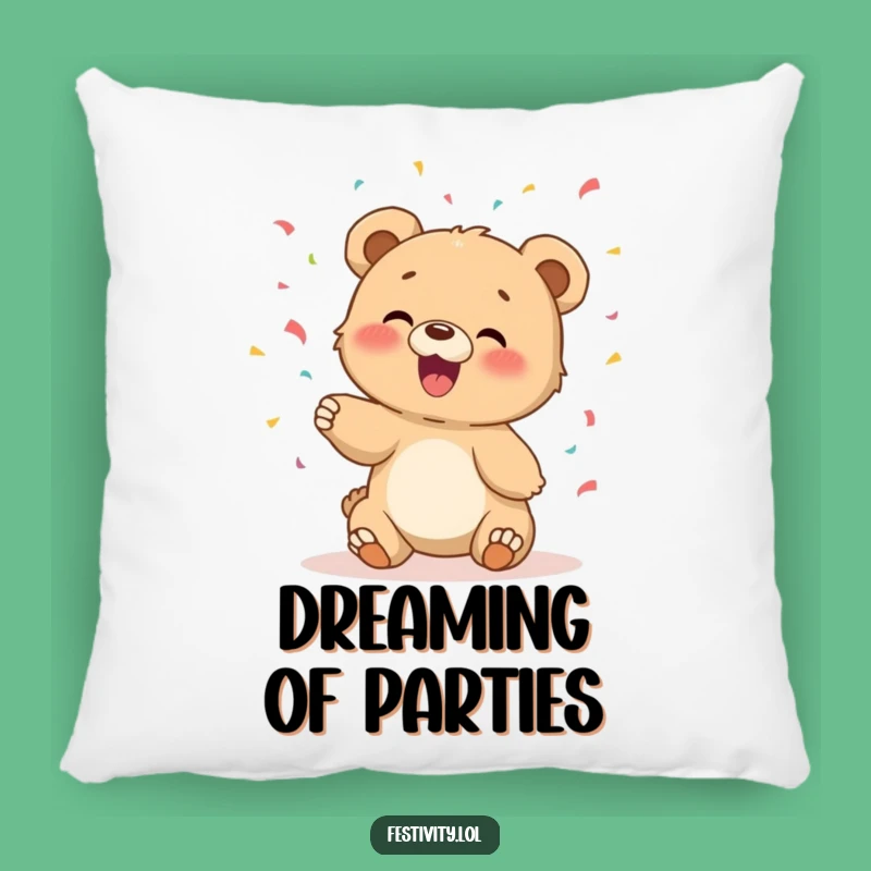 Funny Bear Cub Pillow - Snuggle Up with Giggles and Confetti!