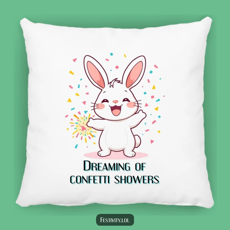 Funny Confetti Bunny Pillow: Comfy and Hilarious Decor Accent