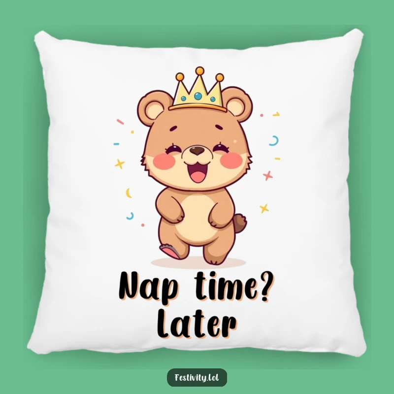 Funny Dancing Bear Cub Pillow: Cozy Up with Hilarious Party Vibes!