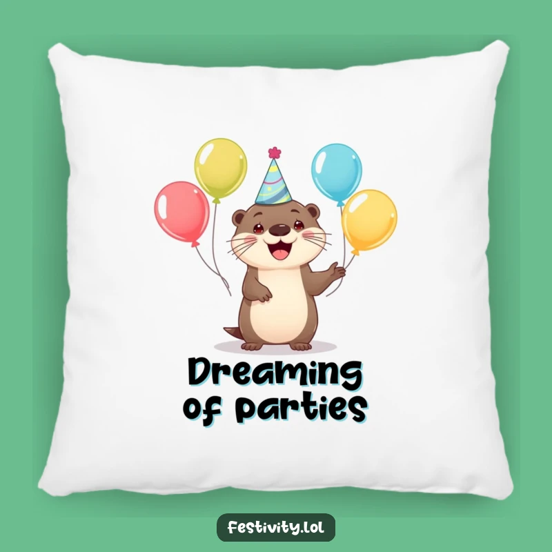 Funny Happy Otter Pillow - Add Festive Comfort to Your Home