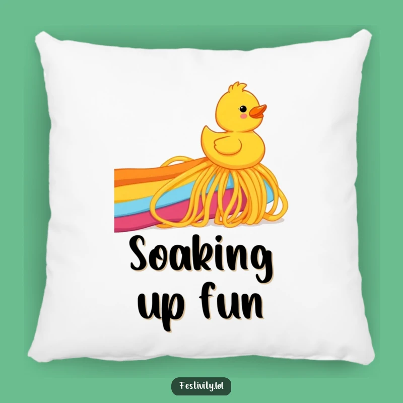 Funny Spaghetti Rainbow Duck Pillow: Comfy and Hilarious Decor