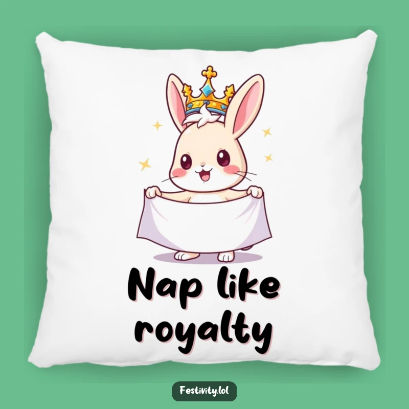 Funny Rabbit King Pillow: Snuggle Up with This Hilarious and Adorable Regal Accent