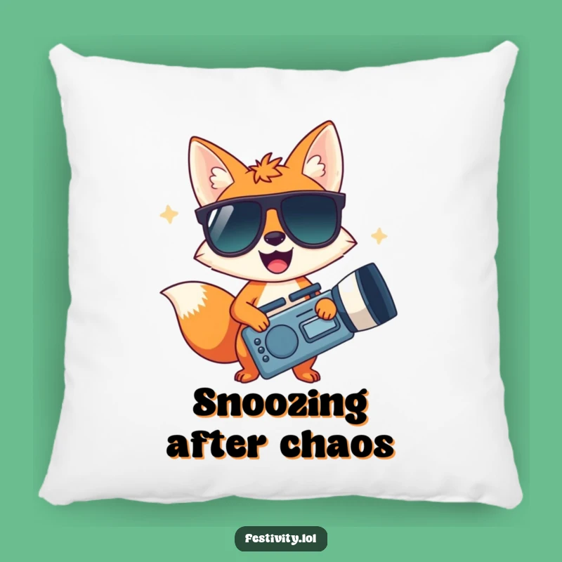Funny Fox Party Pillow - Soft, Comfy, and Hilarious Cool Decor Gift