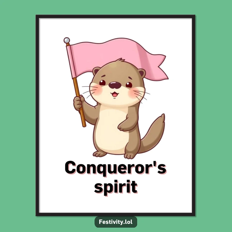 Funny Otter Flag Digital Print: Instant Triumphant Decor