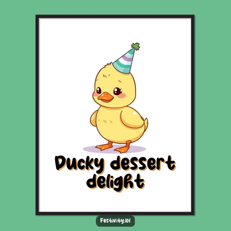 Funny Wobbly Duckling Digital Art: Instant Birthday Joy with This Humorous Download